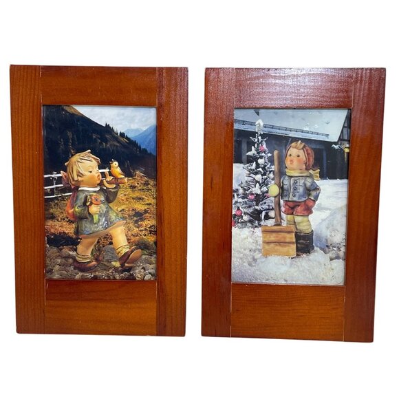 Unique Vintage Hummel-Inspired Wall Art Frames with Children Scenes in handmade - Picture 1 of 10